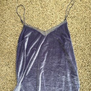 Intimately by Free People Velvet Solid Tank Blue